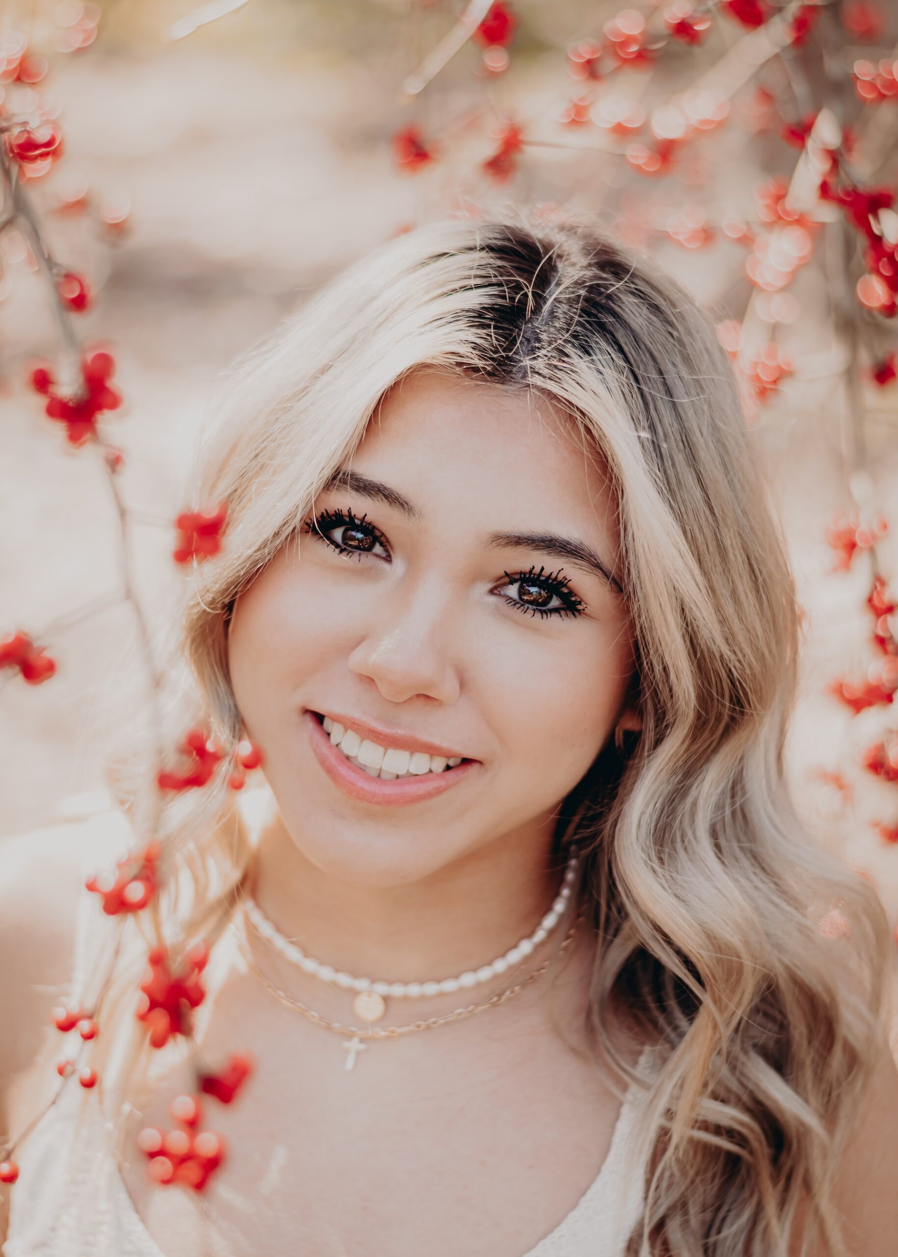 Woman flashes a pretty smile after seeking cosmetic dentistry in Las Vegas, NV