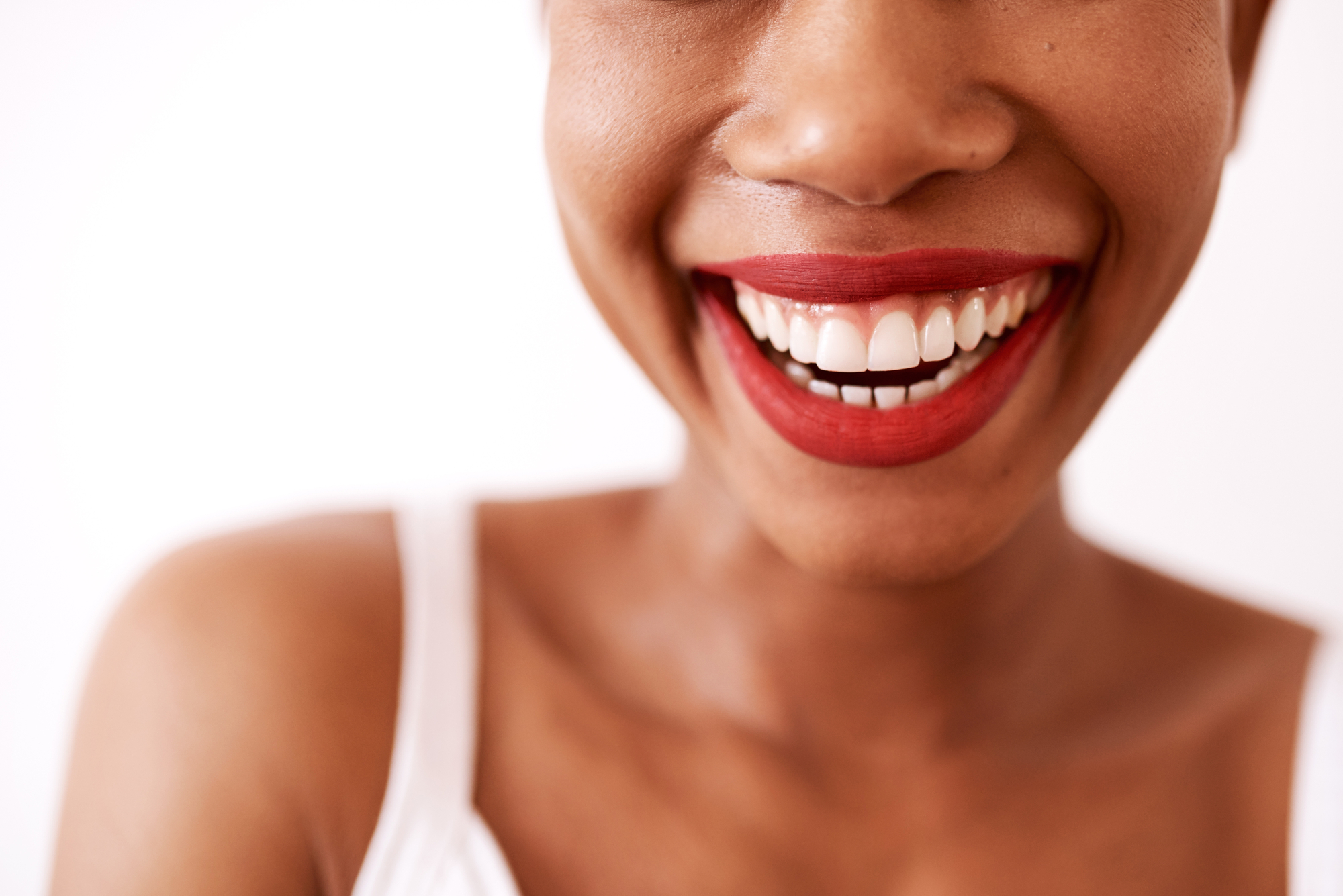 close up of black woman's smile
